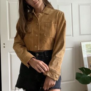 Vintage Cropped Suede Shacket